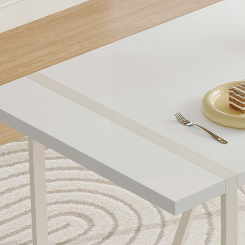 Dining Table Set With Armless Chairs.The Backrest Of The Dining Chair Is Designed With Multiple Vertical Stripes., 5