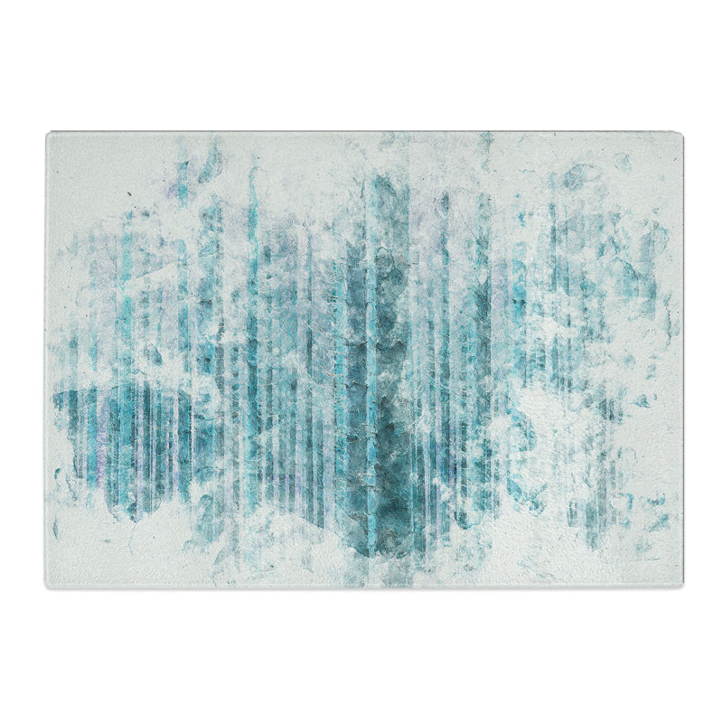 Tempered Glass Forest in the Blue Chopping Board, 20 cm x 28.5 cm