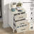 Lataja 3-Drawer Nightstand 28"H End Table White frame carved surface
