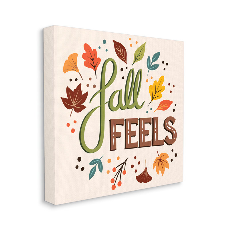 Fall Feels Festive Harvest Foliage Canvas Wall Art, 17 x 17