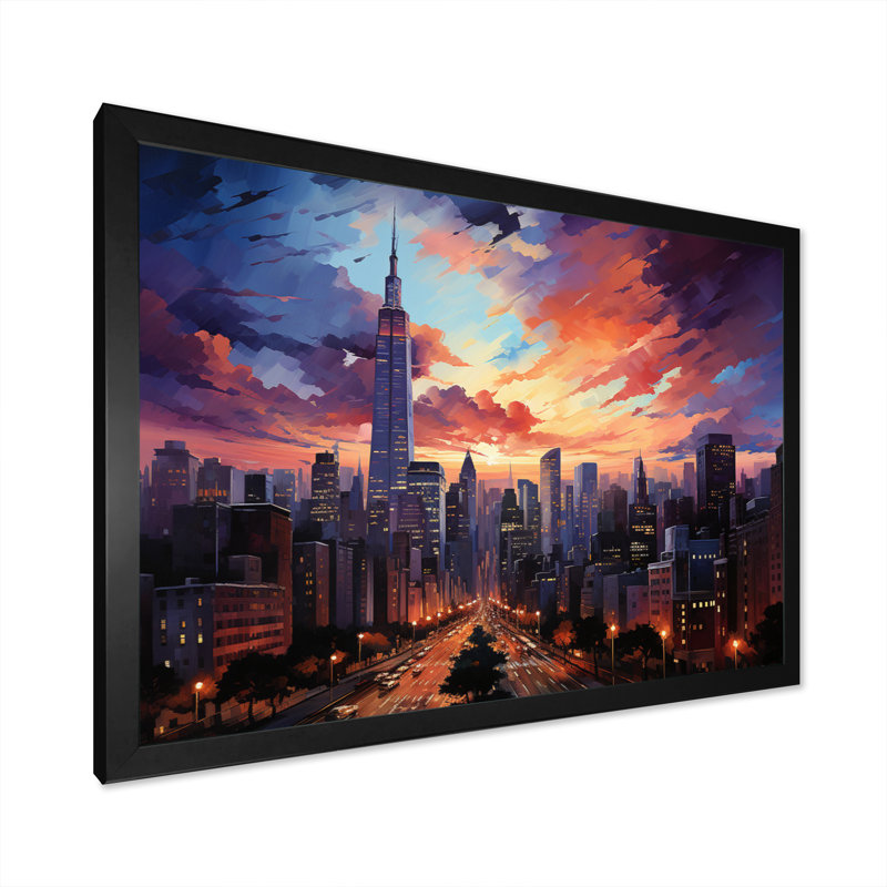 «Skyscrapers Glass Giants II», reproduction sur toile, Cadre photo noir, H 12 po x l 20 po x P 1 po