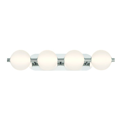 Meuble-lavabo 4 lumières Palmas en nickel