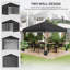 3 X 3m Pop Up Gazebo, 3-level Height Adjustable Event Shelter With 2 Removable Sidewalls, Weight Bags, Wheeled Carry Bag, Uv & Water Resistant Oxford Fabric, Steel Frame, Black