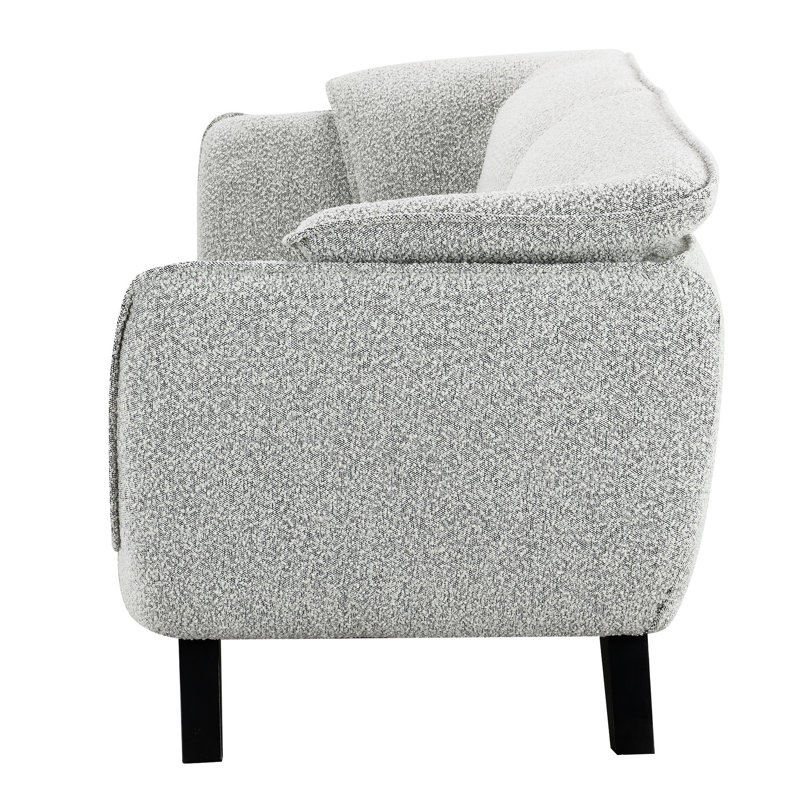 Grey Boucle 2 avec coussins fermes et structure intérieure en bois offrant une expérience d'assise confortable, Gris clair