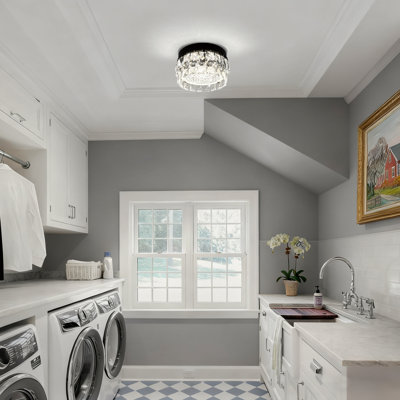Pius LED Flush Mount Chandelier Crystal Ceiling Light Fixtures Ceiling Mount for Bedroom Bathroom