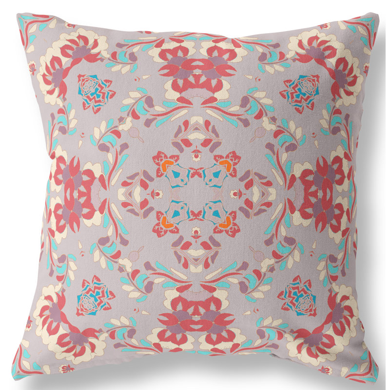 Housse et insert d'oreiller carré, 20 po x 20 po, Mauve / Rouge