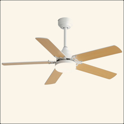 Energy Saving 42 Inch Ceiling Fan 5 Blades Noiseless Reversible Dc Motor Remote Control With Led Light