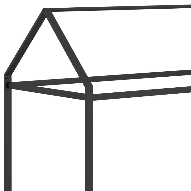 Structure de lit simple en métal, Noir