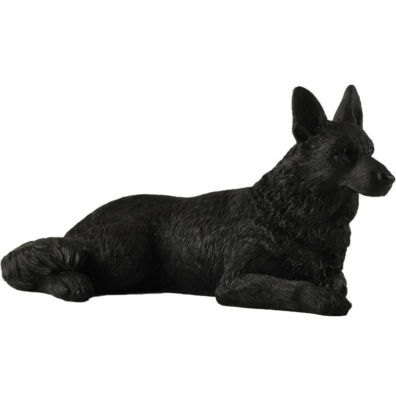 Black German Shepherd Statue