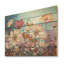 «White Morning Glory Flower Field I», art mural en bois sur fond de pin naturel-192020241