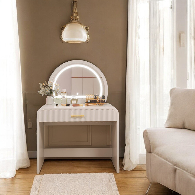 Coiffeuse avec miroir lumineux