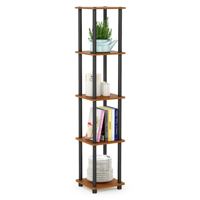 Bibliothèque standard en plastique H 57,7 po x l 11,6 po Juarez, Cerisier pâle / Noir