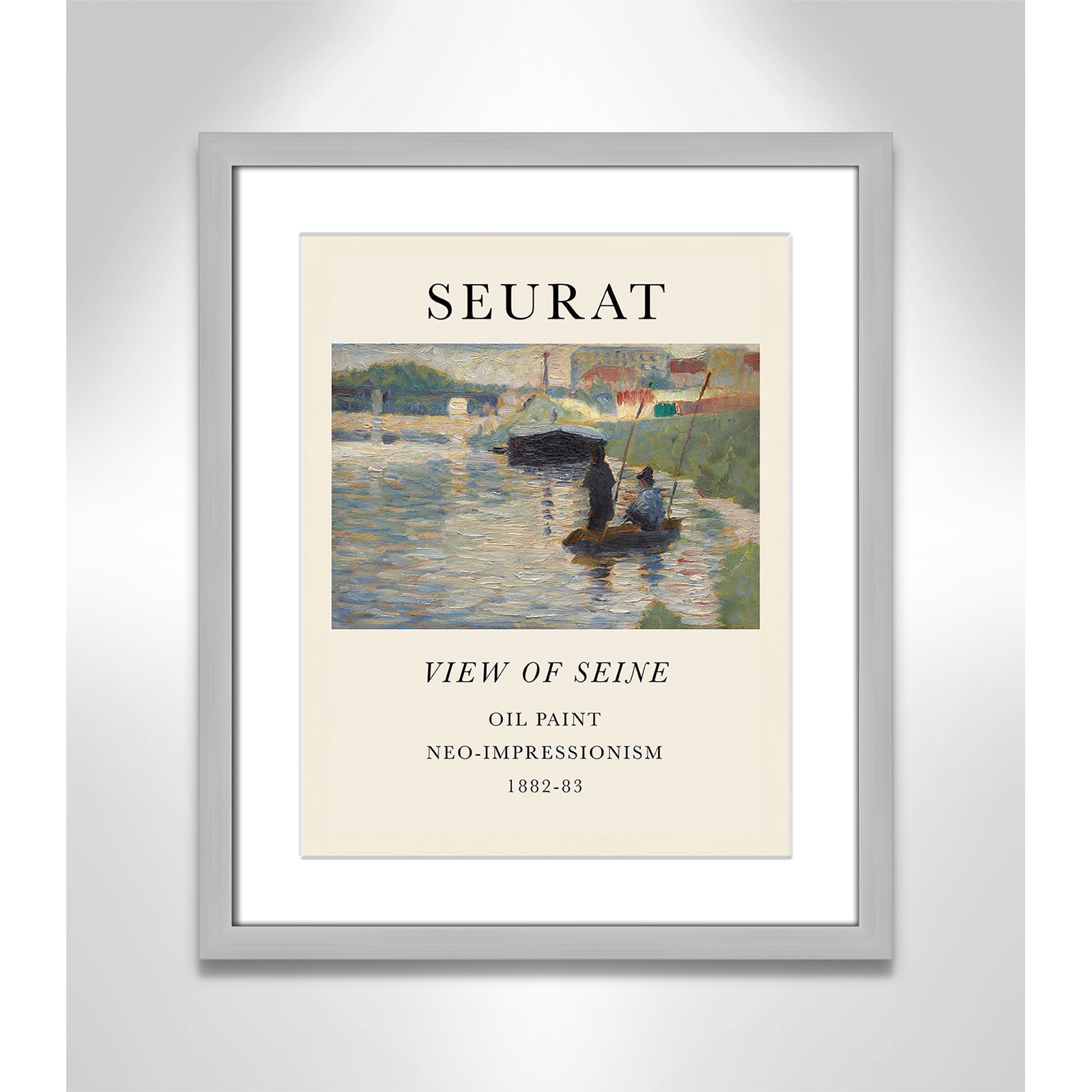 View Of Seine by Georges Seurat, Yes, 19" H x 16" W x 1.25" D, Silver Single Picture Frame