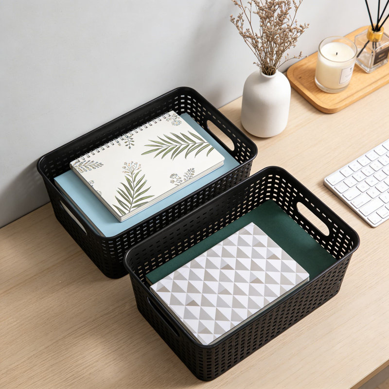 Stackable Plastic Storage Baskets Set Of 6, Small Organizer Bins For Shelves, Closets, Countertops, Cabinets, And Home Organization