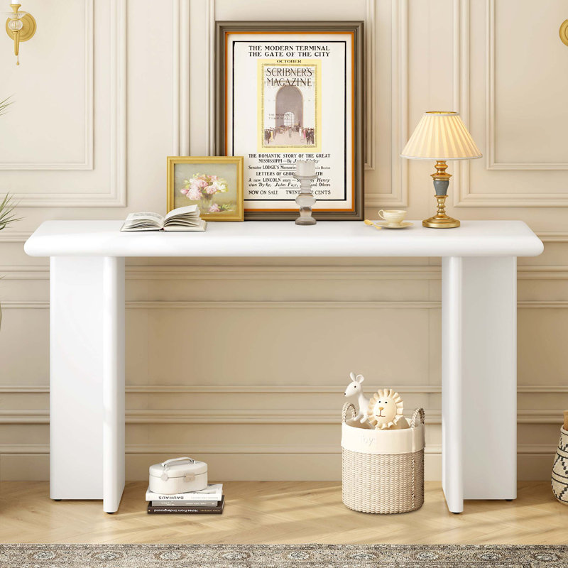 Console moderne avec pieds en L, Blanc