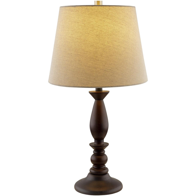 Deniqua Solid Wood Table Lamp, Brown