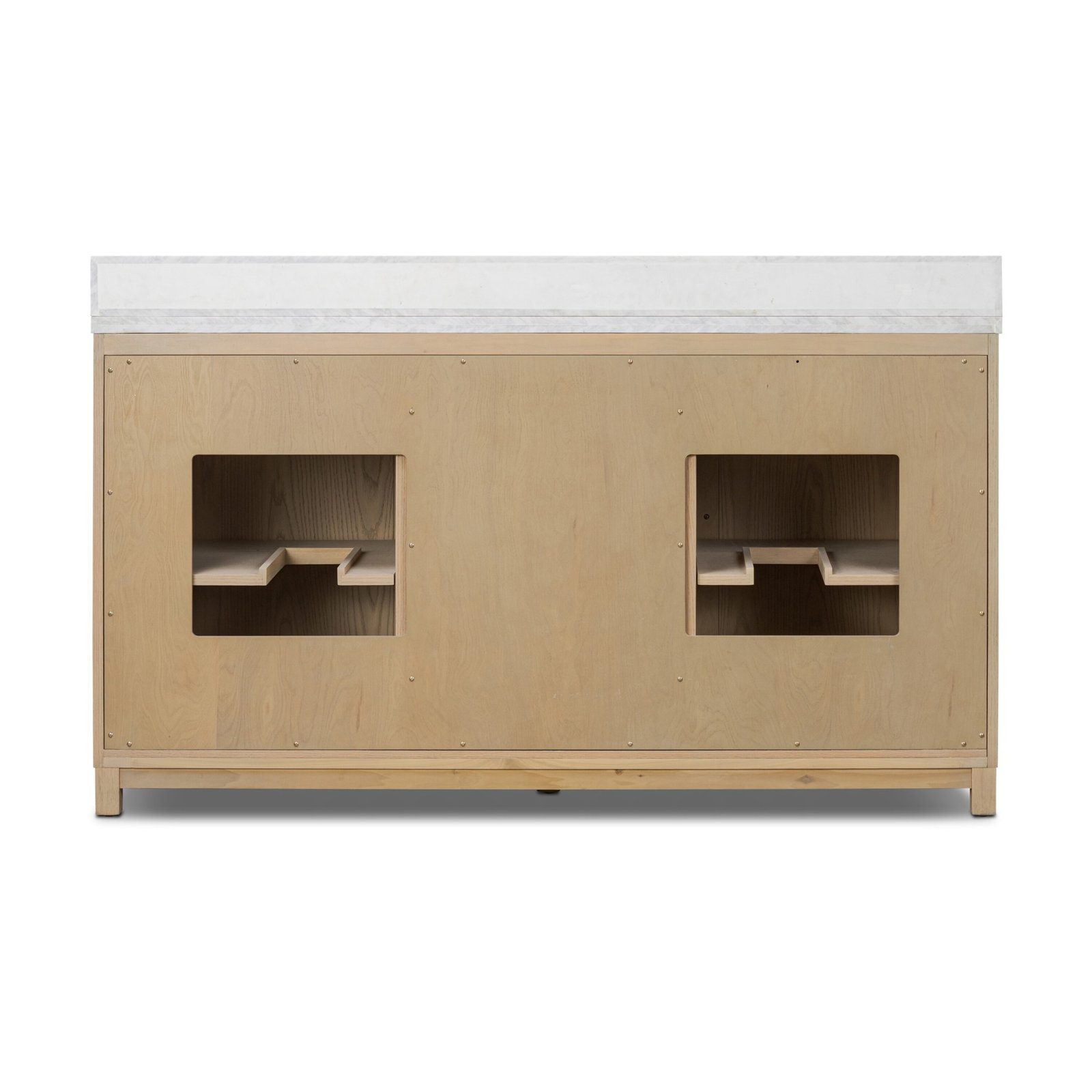 Sonata 60" Double Bathroom Vanity, Satin Bleached Oak Veener