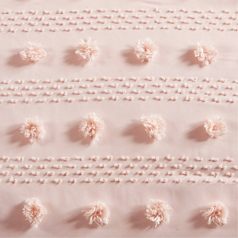 Ensemble d'édredon Clip Jacquard, Édredon simple + 1 taie décorative, Rose