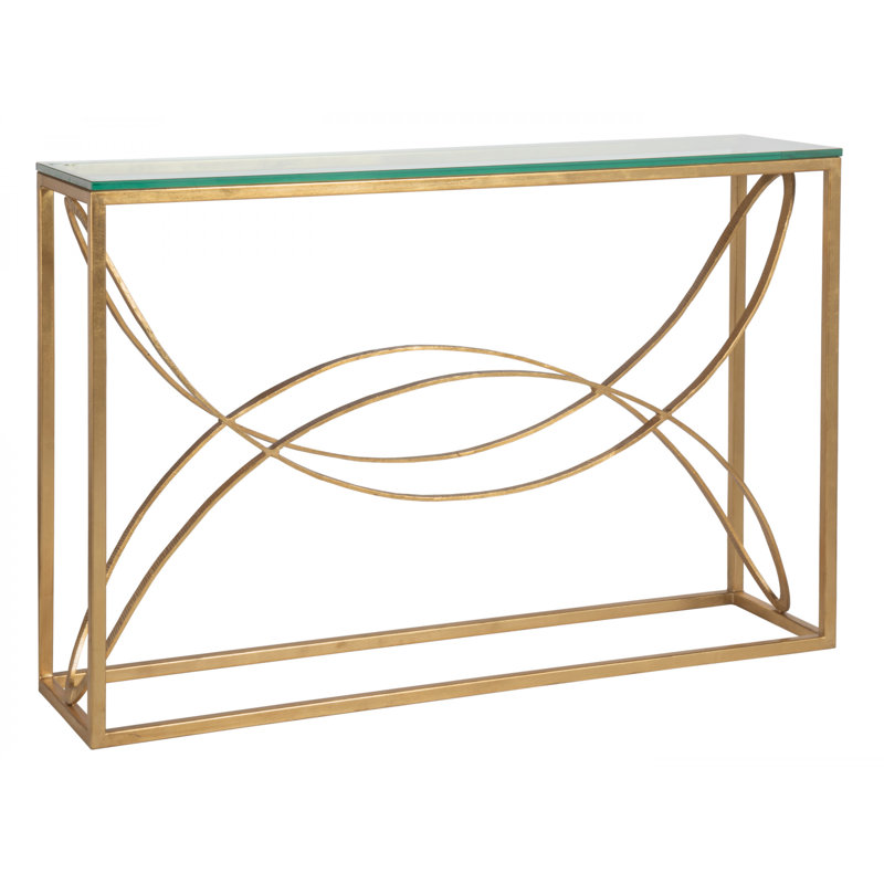 Metal Designs Ellipse Console, Gold Leaf