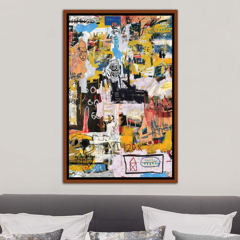 «Basquiat World» par PinkPankPunk - impression d'art graphique, H 40 po x l 26 po, Toile tendue, Sans cadre