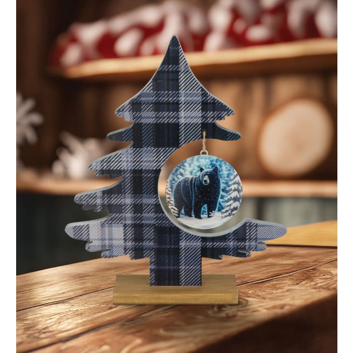 Plaid Tree Decor - Bear
