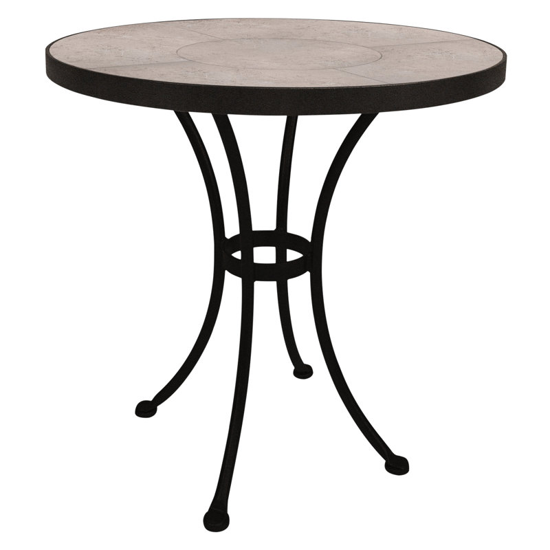 Outdoor Round Dining Table, Summit Gray, Carbon Black
