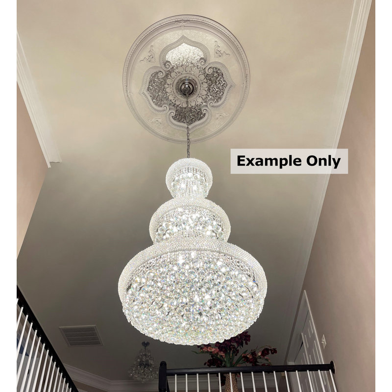 Round 43" Classic White Ceiling Medallion Blue Sky Motif