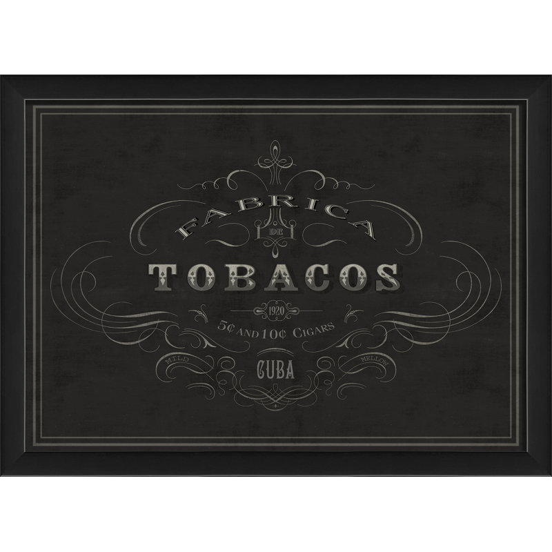 « fabrica de tobacos », affiche rétro encadré Cigar