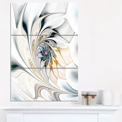 « white teinted glass floral », ensemble de 3 impressions sur toiles tendues