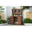 Garden Potting Bench Table, Rustic And Sleek Design With Multiple Drawers And Shelves For Storage-1605739184
