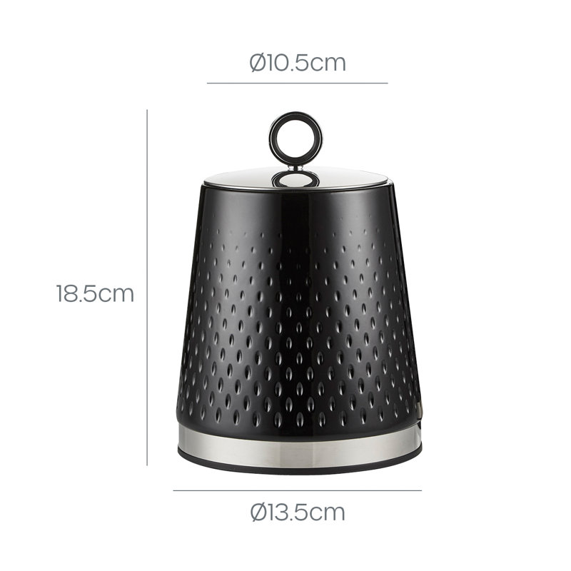 Elegance Iron Canister - Set of 3, Black