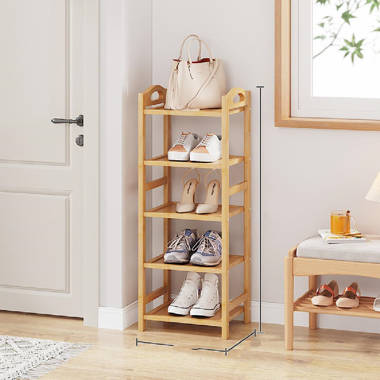 Small Narrow Dustproof 5 Pair Shoe Rack Rebrilliant Finish: White