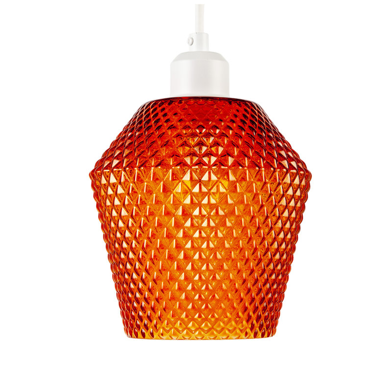17cm H Glass Novelty Pendant Shade ( No Direct Attachment Method ) in Orange