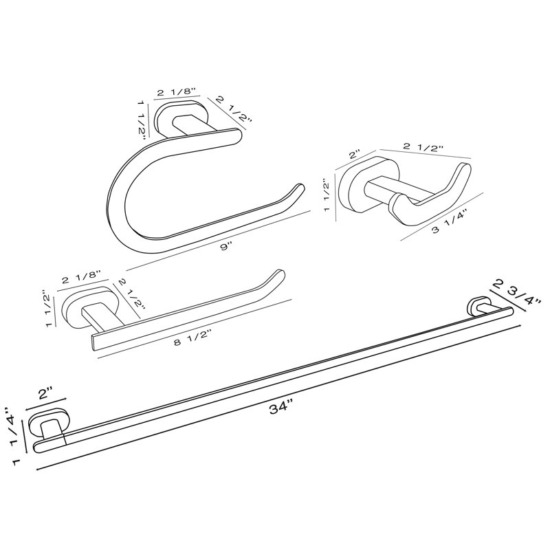 Moscow 4 - Piece Bathroom Hardware Set