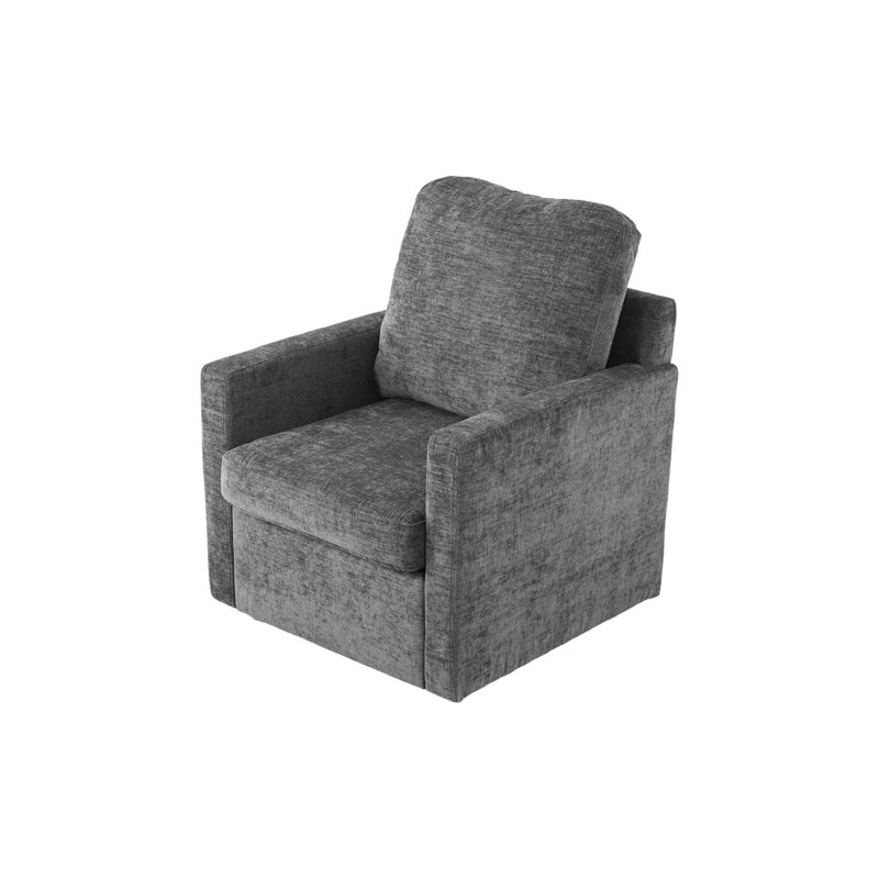 Upholstered Swivel Armchair with Footstool