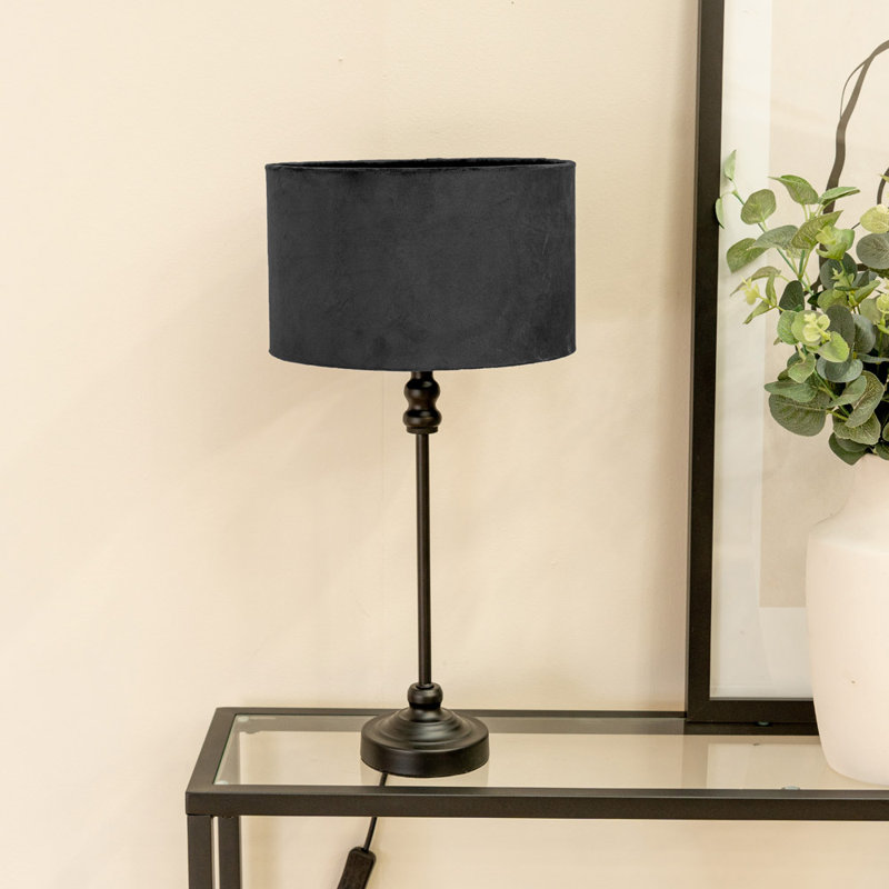Reselva Metal Table Lamp, Black Base/Black Shade