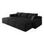 Canapé modulaire 95 po avec 2 repose-pieds Cloud, coussins rembourrés minimalistes modernes, canapé en U confortable pour le salon, canapé d'angle à assise profonde, aucun assemblage requis, noir (tissu en velours côtelé moelleux)