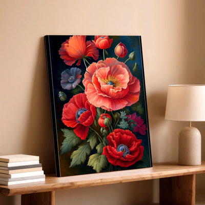Red Pomegranate Oil Painting Canvas Fruit Still Life Kitchen Decor Wall Art, Pink Botanical Floral, Decorative Home Accent, Kitchen, Dining Room and Breakfast Nook Decor, Gallery Wall Artwork