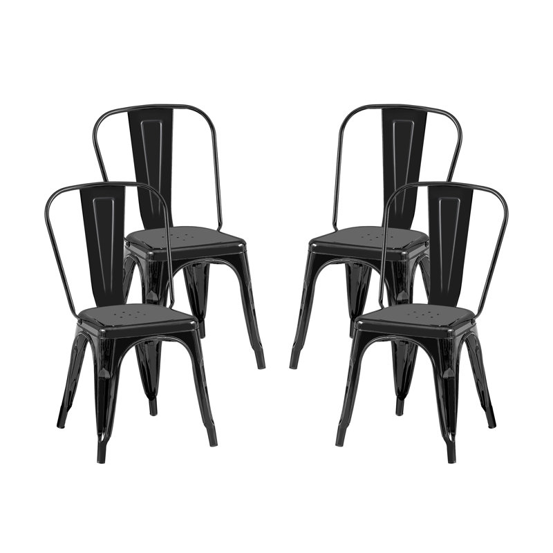 Chaises de bar Modern Modern, H 33 po x l 17 po x P 17,50 po, Noir antique