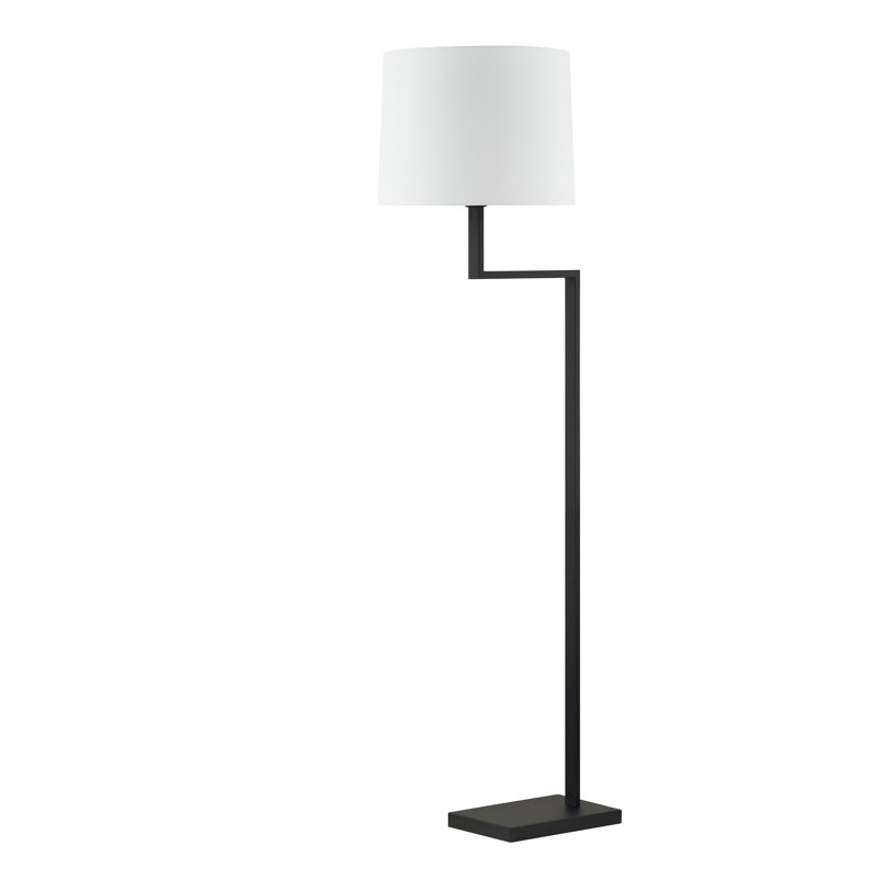 Lampe sur pied 61 po avec abat-jour en tissu Dromon, noir
