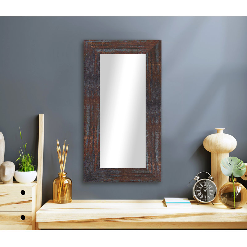 Miroir décoratif, 16 po x 33 po, Laiton acier industriel
