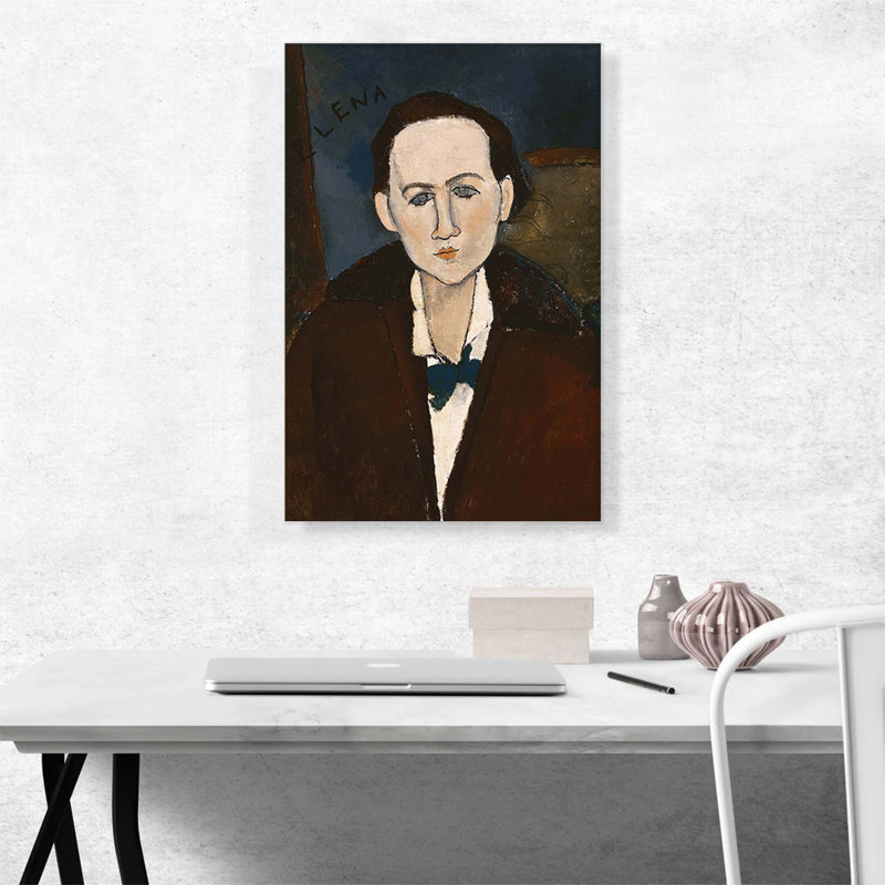 «Elena Povolozky 1917» par Amedeo Modigliani, reproduction d'art sur toile tendue, H 26 po x l 18 po x P 0,75 po