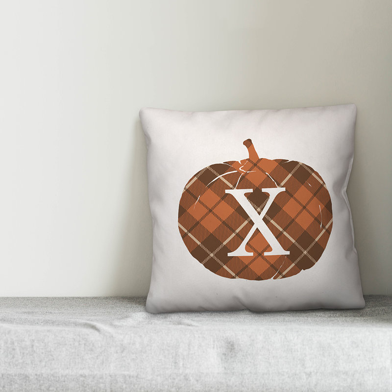  Coussin et housse de coussin citrouille - monogramme en N, X