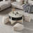 Yvelle Stone Countertop Coffee Table with 4 Hidden Seats