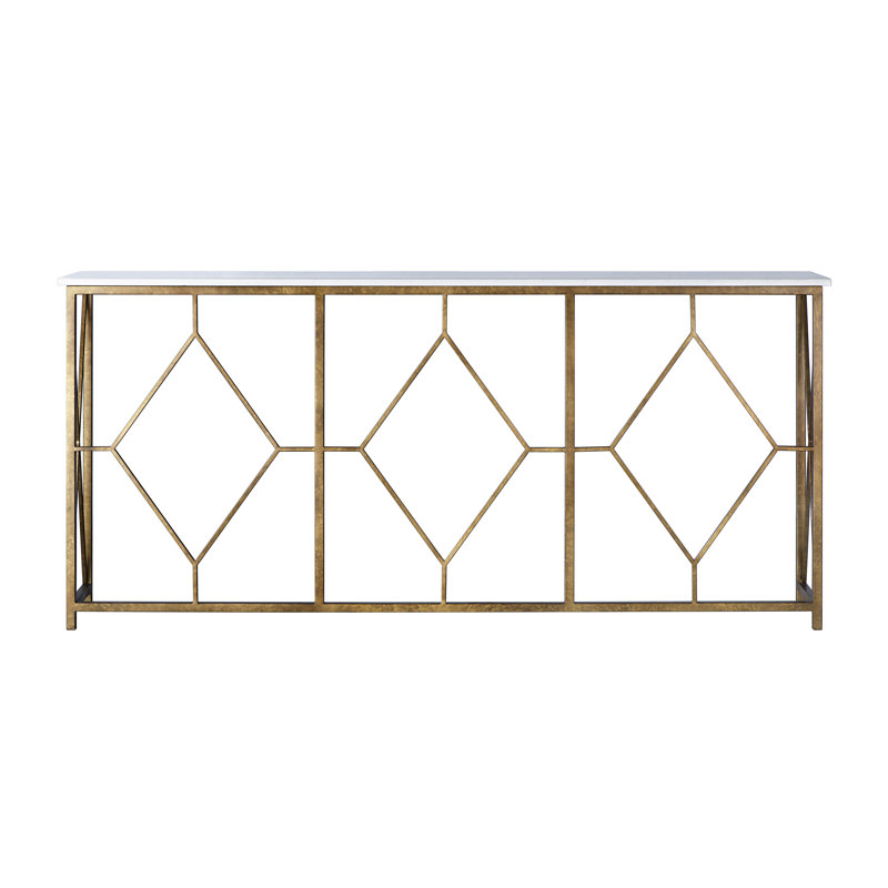 Triple Diamond Console, Royal Gold, Carrera Marble