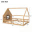Lit double en bois avec fenêtre et clôture-1201040099