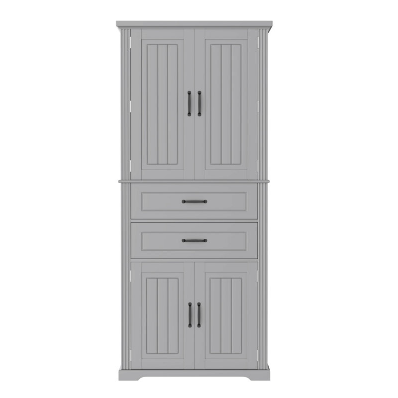 Storage Cabinet With Multi-Functional Storage Space For Kitchen/Bathroom/Dining Room/Living Room , 2 Drawers With Slide Rails, Adjustable Shelf