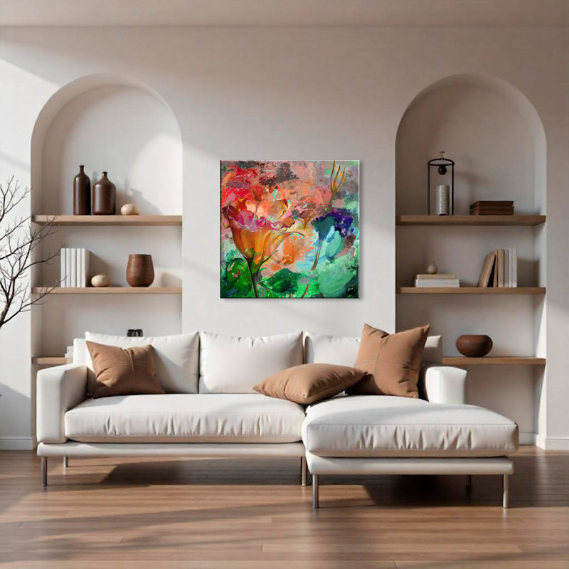 «Painted Petals LXI» par Tristan Scott - impression sur toile tendue, H 30 po x l 30 po x P 1,5 po