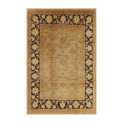 Tapis beige / bleu marine Runuf