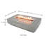 Hampton 56" Outdoor Light Grey Concrete Fire Table 45,000 BTU - Includes Lava Rocks and PVC Cover-2063389567